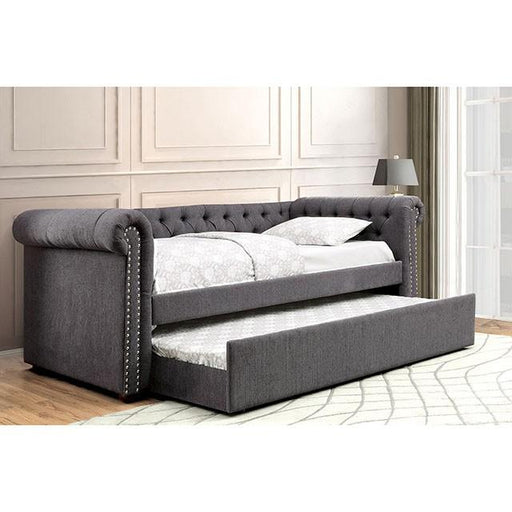 LEANNA Gray Full Daybed w/ Trundle, Gray - Inland Furniture (San Bernardino, CA)