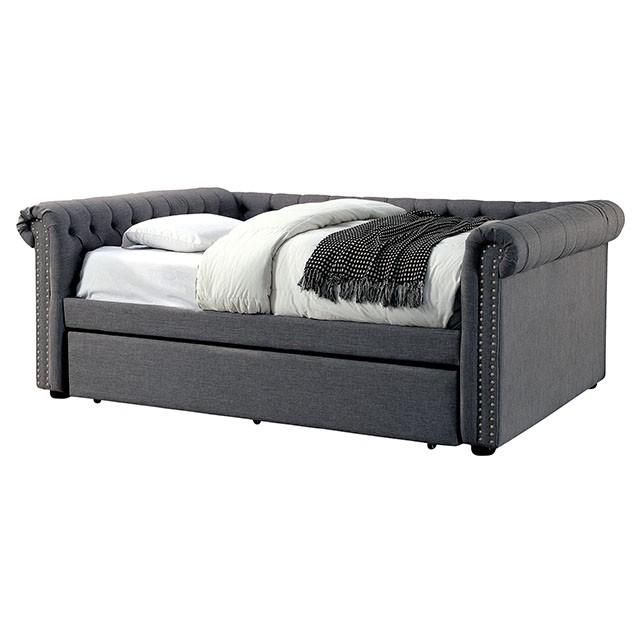 LEANNA Gray Full Daybed w/ Trundle, Gray - Inland Furniture (San Bernardino, CA)