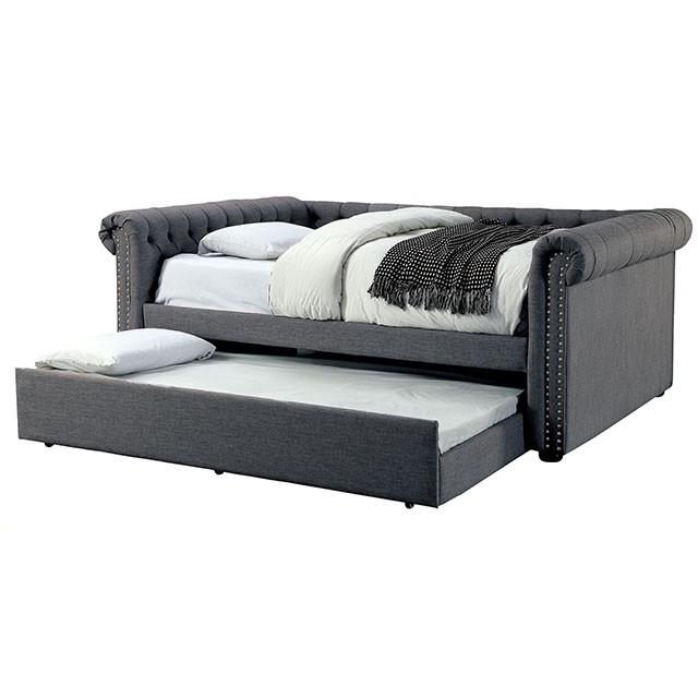 LEANNA Gray Full Daybed w/ Trundle, Gray - Inland Furniture (San Bernardino, CA)