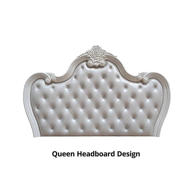Ventresca 4 & 5 Piece Queen Bedroom Set White & Chrome - Inland Furniture (San Bernardino, CA)