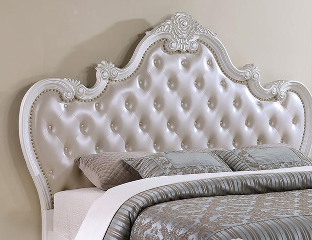 Ventresca 4 & 5 Piece Queen Bedroom Set White & Chrome - Inland Furniture (San Bernardino, CA)