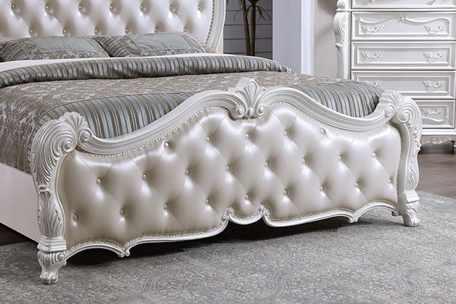 Ventresca 4 & 5 Piece Queen Bedroom Set White & Chrome - Inland Furniture (San Bernardino, CA)