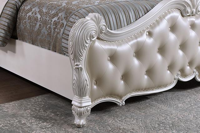 Ventresca 4 & 5 Piece Queen Bedroom Set White & Chrome - Inland Furniture (San Bernardino, CA)
