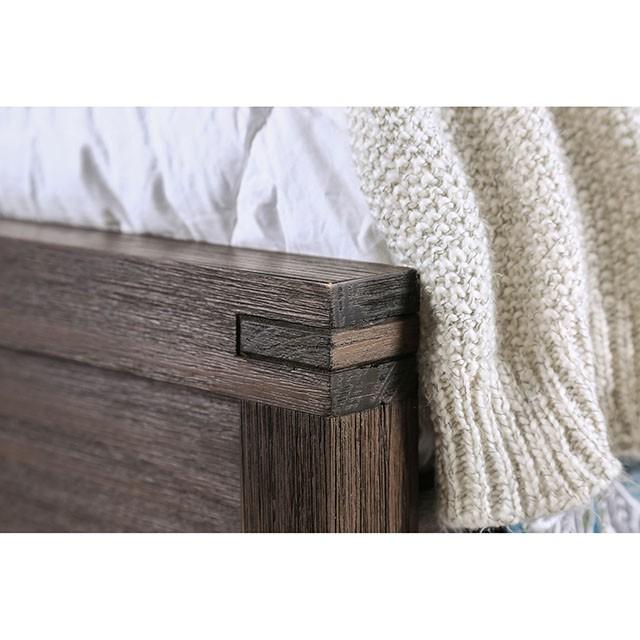Rexburg Wire-Brushed Rustic Brown E.King & Full Bed - Inland Furniture (San Bernardino, CA)