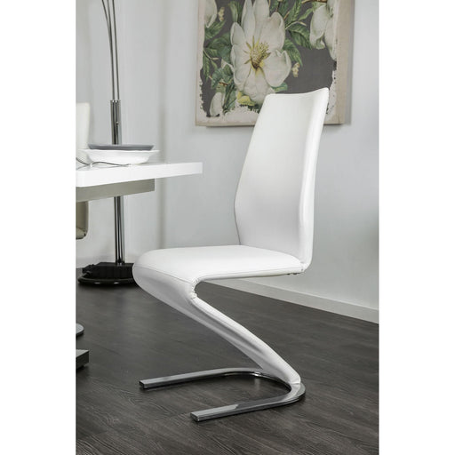 Midvale White/Chrome Side Chair (2/CTN) - Inland Furniture (San Bernardino, CA)