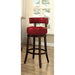 SHIRLEY Dark Oak/Red 29" Bar Stool - Inland Furniture (San Bernardino, CA)