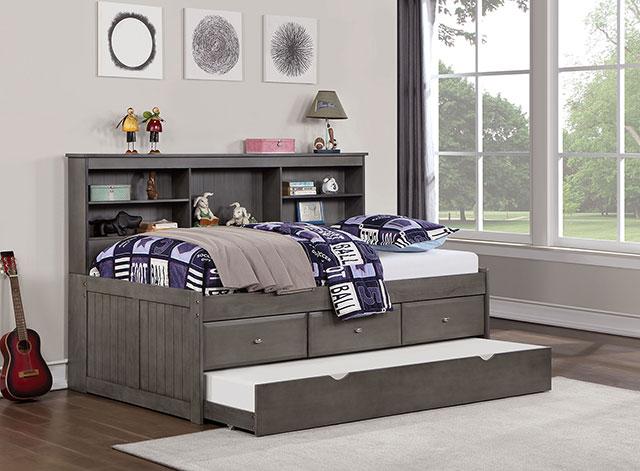 TIBALT Twin DayBed w/ Trundle, Dark Gray - Inland Furniture (San Bernardino, CA)