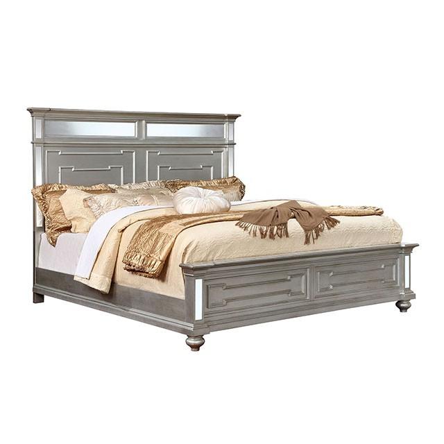 Salamanca Silver Cal.King & Queen Bed - Inland Furniture (San Bernardino, CA)