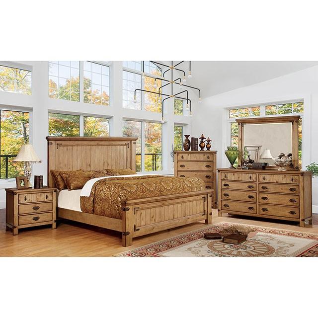 PIONEER Weathered Elm Cal.King, E.KIng, & Queen Bed - Inland Furniture (San Bernardino, CA)