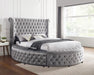 SANSOM E.King & Queen Bed, Black, Blue, & Grey - Inland Furniture (San Bernardino, CA)