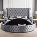 SANSOM E.King & Queen Bed, Black, Blue, & Grey - Inland Furniture (San Bernardino, CA)
