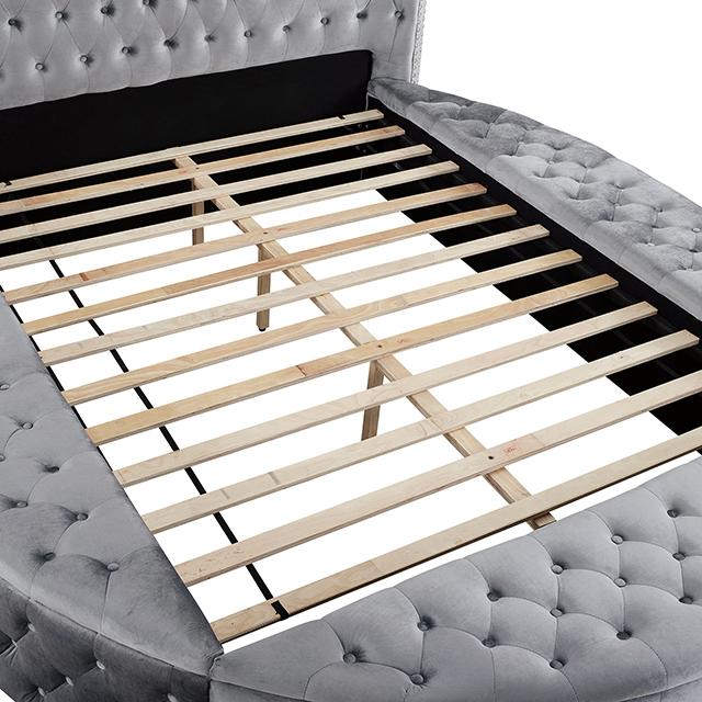 SANSOM E.King & Queen Bed, Black, Blue, & Grey - Inland Furniture (San Bernardino, CA)