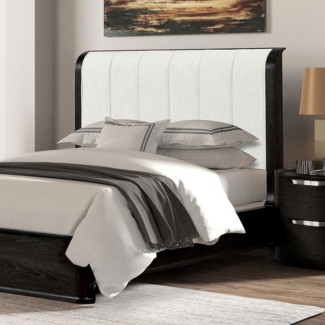 Osterley Queen & E.King Bed Grey & Black - Inland Furniture (San Bernardino, CA)