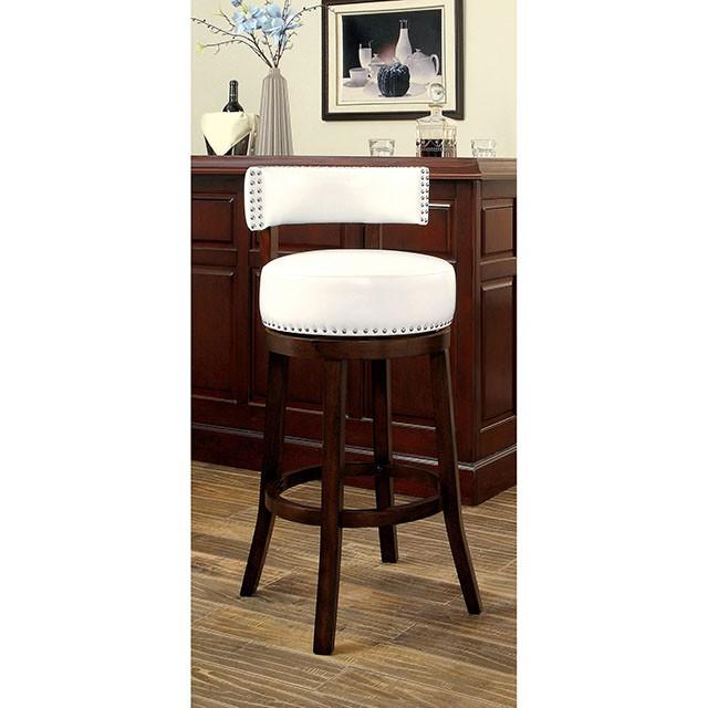 SHIRLEY Dark Oak/White 24" Bar Stool - Inland Furniture (San Bernardino, CA)