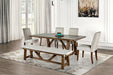 Losone Dining Table Set with Bench Rustic - Inland Furniture (San Bernardino, CA)