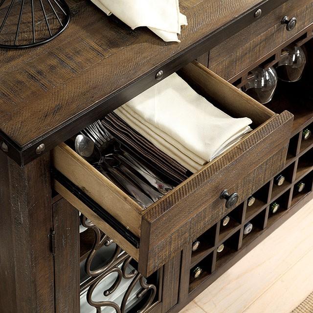 PAULINA Rustic Walnut Server - Inland Furniture (San Bernardino, CA)
