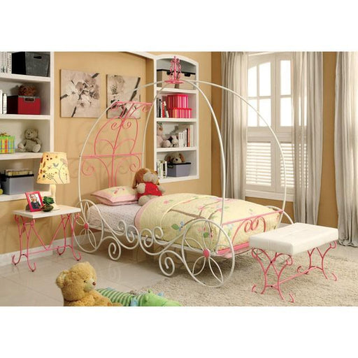 ENCHANT Pink/White Twin Bed - Inland Furniture (San Bernardino, CA)