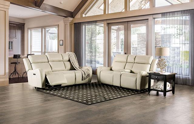 Barclay Power Loveseat Beige - Inland Furniture (San Bernardino, CA)