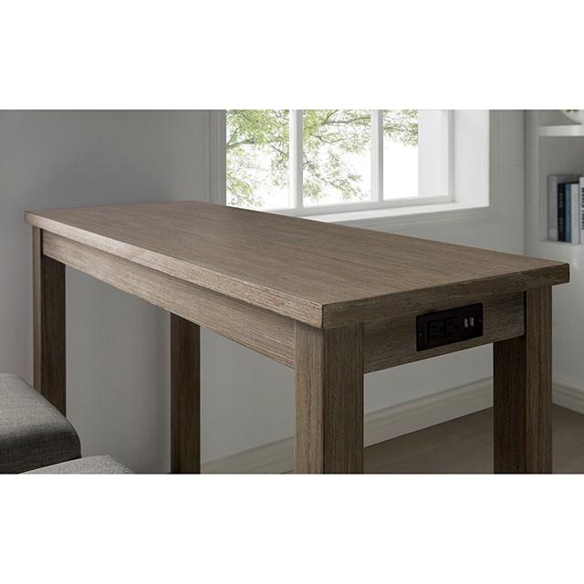 CAERLEON 3 Pc. Counter Ht. Table Set, Wire-brushed Gray - Inland Furniture (San Bernardino, CA)