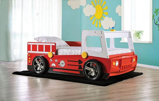 FIERSTALL Twin Bed, Red - Inland Furniture (San Bernardino, CA)