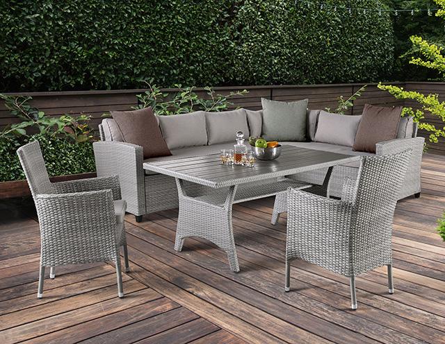 Kimara 3 & 5 Piece. Patio Dining Set - Inland Furniture (San Bernardino, CA)