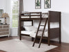 STAMOS Full/Full, Twin/Full, & Twin/twin Bunk Bed, Walnut - Inland Furniture (San Bernardino, CA)