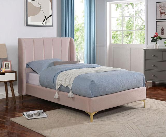 PEARL Full, Queen, & Twin Bed, Light Pink - Inland Furniture (San Bernardino, CA)
