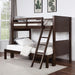 STAMOS Full/Full, Twin/Full, & Twin/twin Bunk Bed, Walnut - Inland Furniture (San Bernardino, CA)