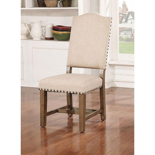 Julia Light Oak/Ivory Side Chair (2/CTN) - Inland Furniture (San Bernardino, CA)
