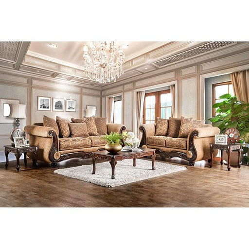 NICANOR Tan/Gold Sofa - Inland Furniture (San Bernardino, CA)