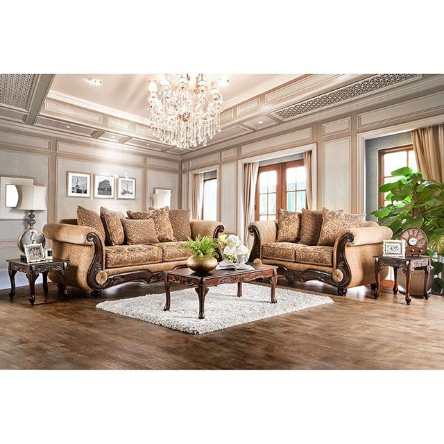 NICANOR Tan/Gold Sofa - Inland Furniture (San Bernardino, CA)