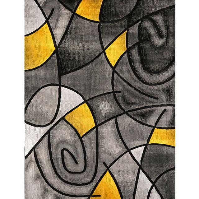 Sivas Charcoal Yellow 8' X 10' Area Rug - Inland Furniture (San Bernardino, CA)