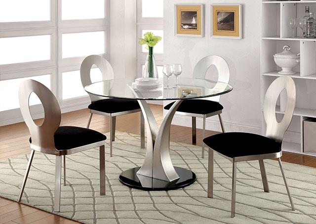 VALO Silver/Black Side Chair (2/CTN) - Inland Furniture (San Bernardino, CA)