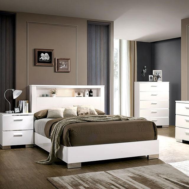 Carlie Bed White & Black - Inland Furniture (San Bernardino, CA)