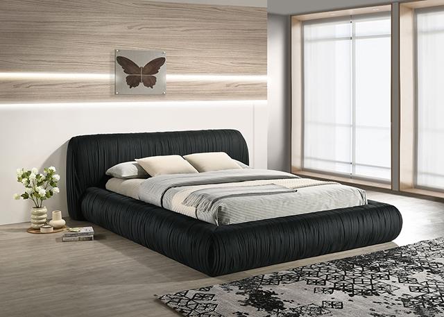 Palmdale Bed Black & Ivory - Inland Furniture (San Bernardino, CA)