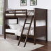 STAMOS Full/Full, Twin/Full, & Twin/twin Bunk Bed, Walnut - Inland Furniture (San Bernardino, CA)