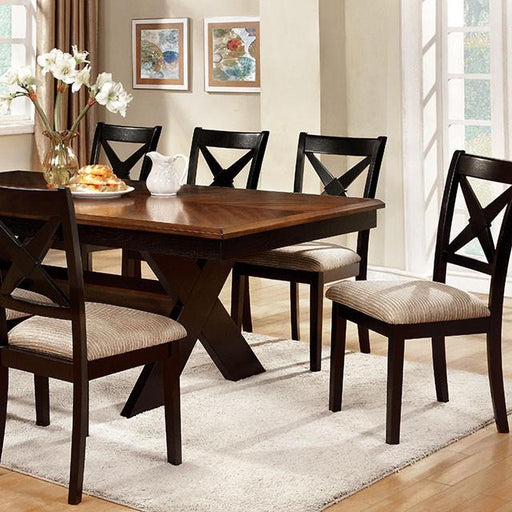 Liberta Dark Oak/Black Dining Table - Inland Furniture (San Bernardino, CA)