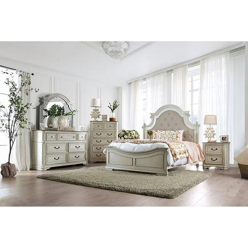 Pembroke Antique Whitewash Mirror - Inland Furniture (San Bernardino, CA)