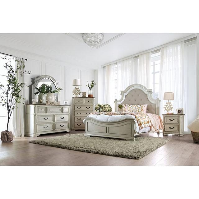Pembroke Antique Whitewash Mirror - Inland Furniture (San Bernardino, CA)