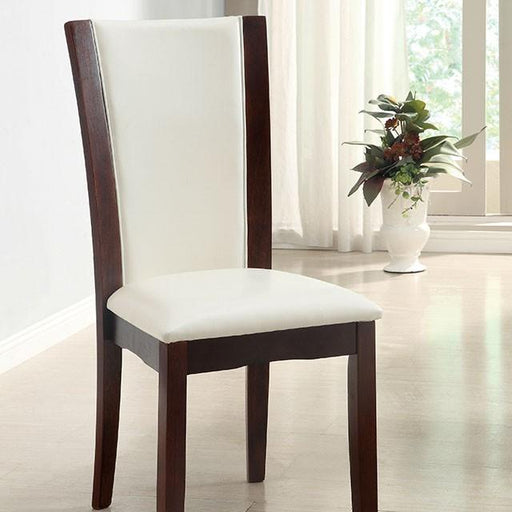 Manhattan I Dark Cherry/White Side Chair, White (2/CTN) - Inland Furniture (San Bernardino, CA)