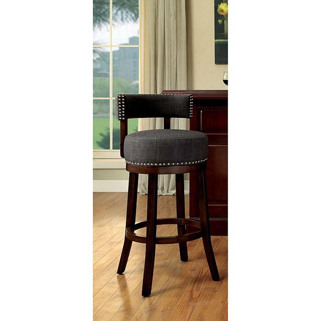 LYNSEY Dark Oak/Gray 24" Bar Stool - Inland Furniture (San Bernardino, CA)