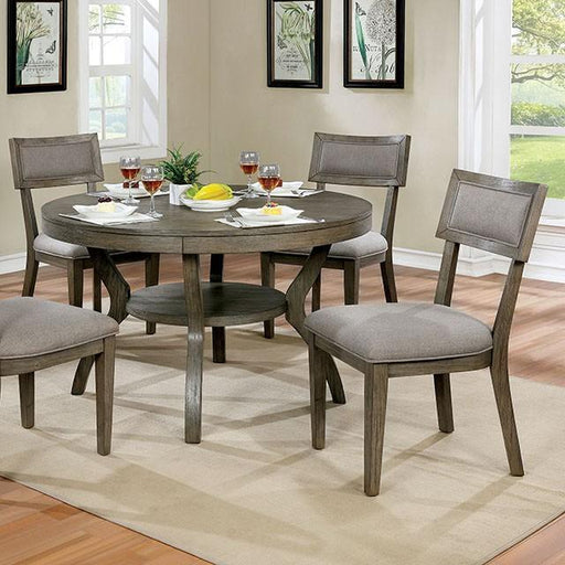 Leeds Gray Round Dining Table - Inland Furniture (San Bernardino, CA)
