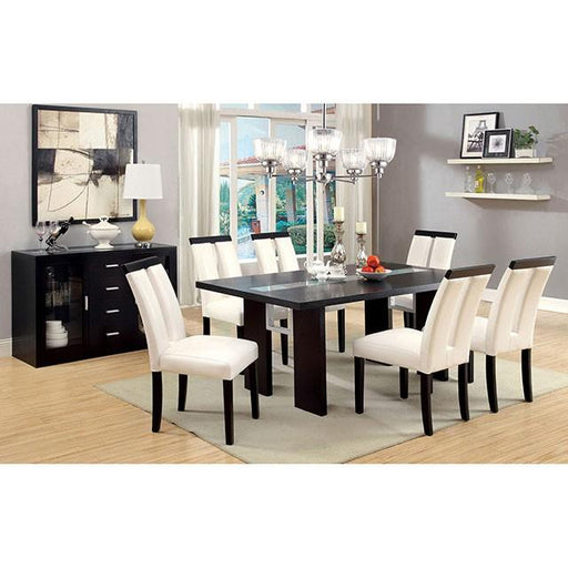 Luminar Black Glass-Insert Dining Table - Inland Furniture (San Bernardino, CA)
