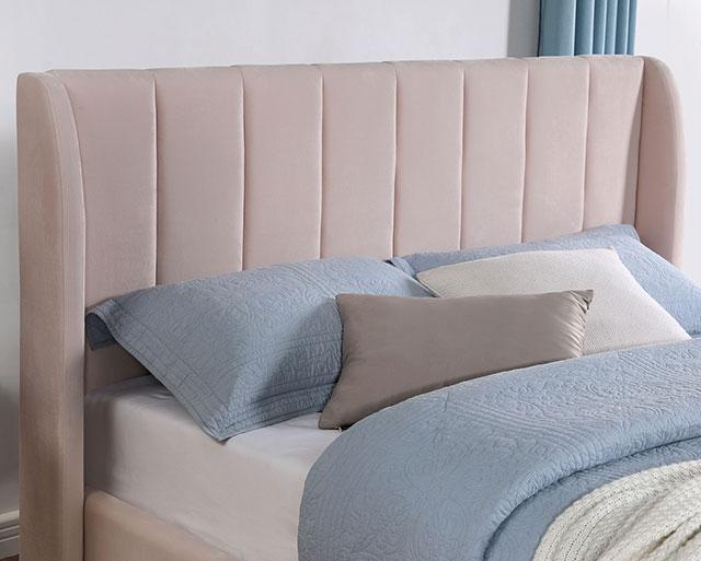 PEARL Full, Queen, & Twin Bed, Light Pink - Inland Furniture (San Bernardino, CA)
