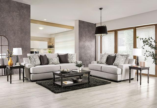PICOTEE Sofa, Light Gray/Black - Inland Furniture (San Bernardino, CA)
