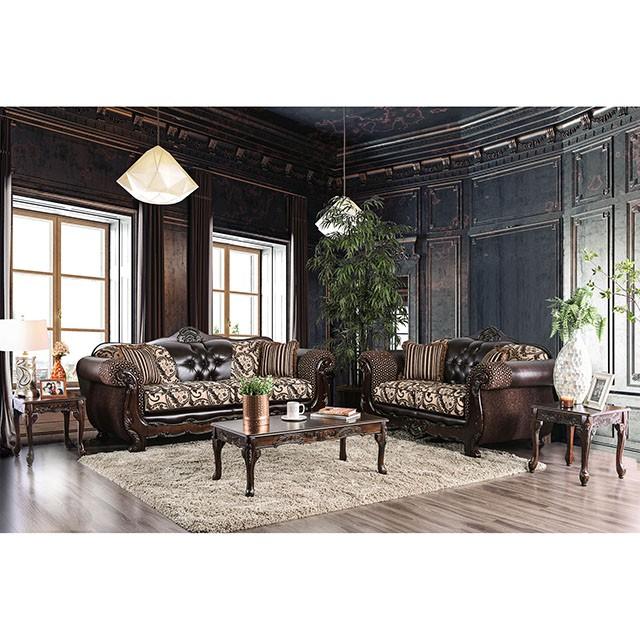 Quirino Light Brown/Dark Brown Sofa - Inland Furniture (San Bernardino, CA)