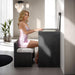 Ashbourne Bedside Vanity Set with Stool Contemporary - Inland Furniture (San Bernardino, CA)