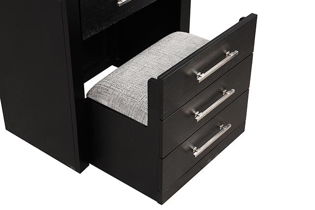 Ashbourne Bedside Vanity Set with Stool Contemporary - Inland Furniture (San Bernardino, CA)