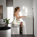 Ashbourne Bedside Vanity Set with Stool Contemporary - Inland Furniture (San Bernardino, CA)