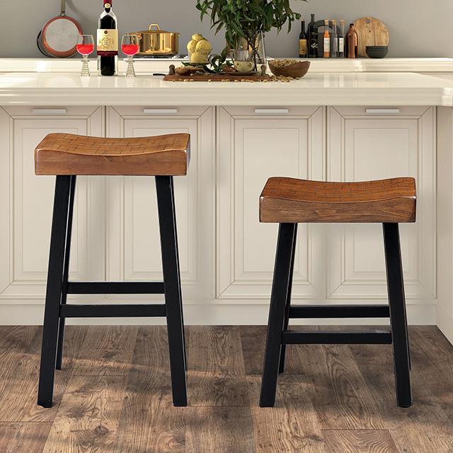 Biasca 24" Stool (2/CTN) White, Brown, & Black - Inland Furniture (San Bernardino, CA)